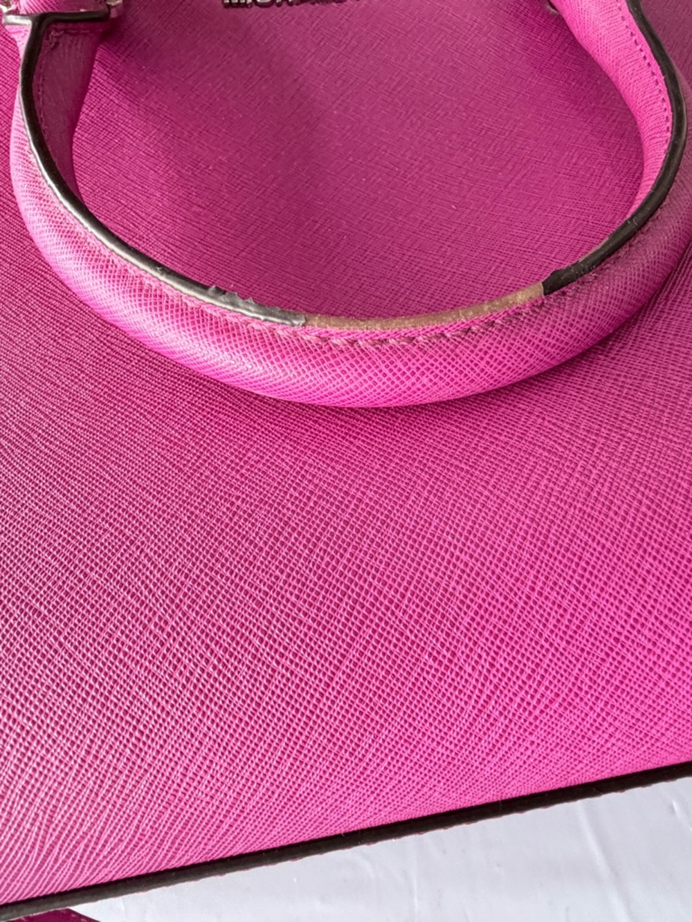 Michael Kors Hot Pink Saffiano Leather Satchel - Picture 9 of 9